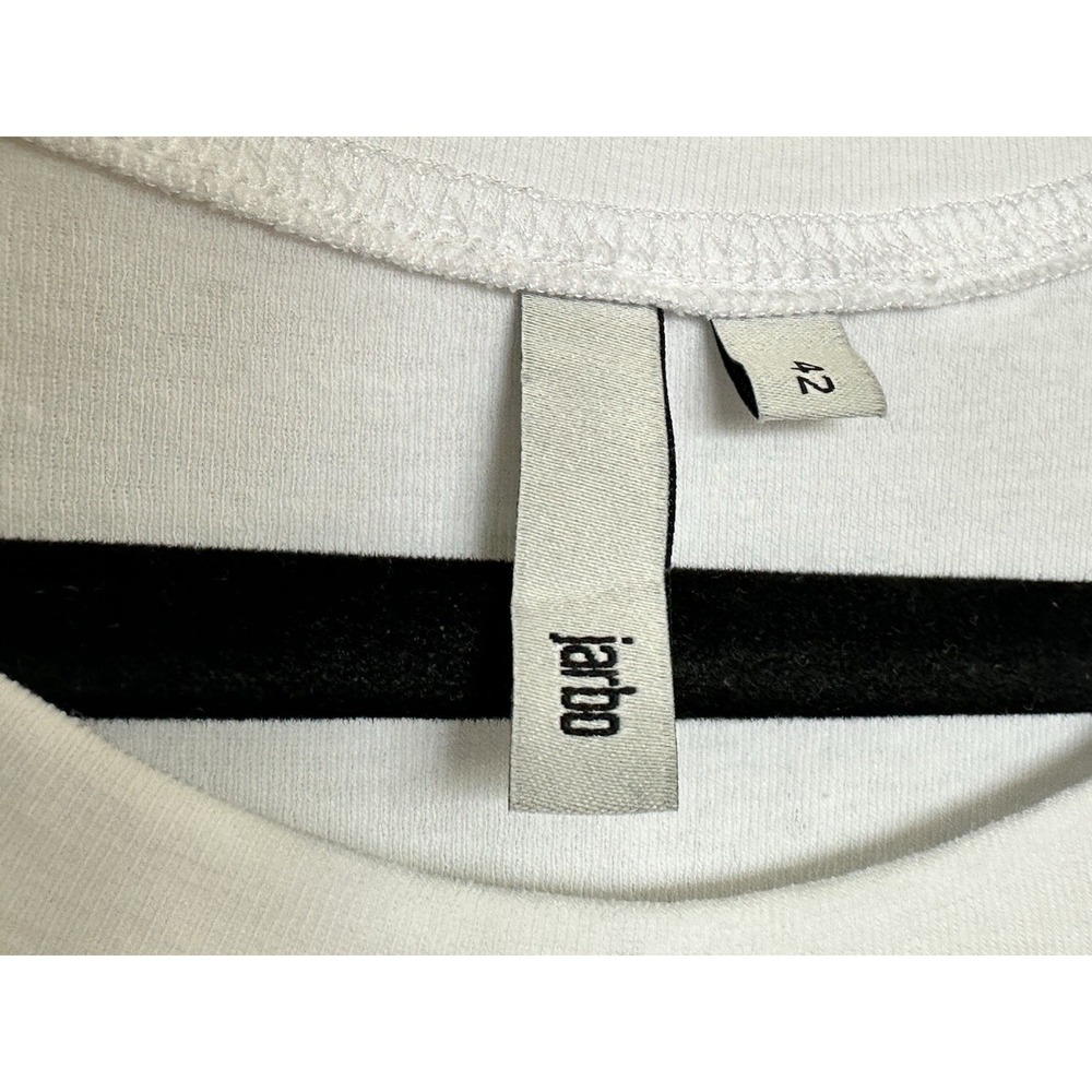 Jarbo White Size 42 Half Sleeve 95% Pima Cotton Crew Neck Woman's T Shirt - Picture 4 of 6